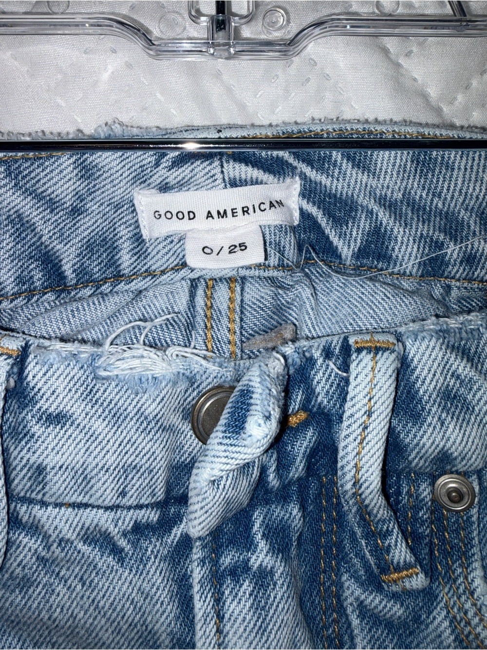 Good American | Light Blue Good 90s Distressed Relaxed Jean - Picture 2 of 4
